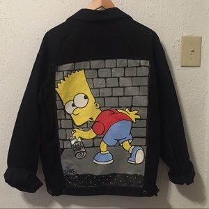 Custom Bart Simpson Denim Jacket